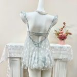 Sexy Vneck Backless Ice Silk Pajamasloose Comfortable Breathable and Sheer Sexy Nightgown for Women - 图片 2