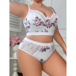 A New Sexy Lingerie Set From Europe and America Featuring Printed Lace and a Sexy Low-cut Pure Halter Top and Plus-size Lingerie - 图片 2