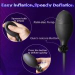 OEM 2 in 1 Resizable Enema Anal Sex Toy Silicone Inflatable Realistic Dildo Anal Pulg Expand Butt Plug with Balloon Pump - 图片 2