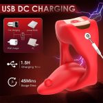 App Control Cock Ring Vibrator Dual Motor Vacion APP Locking Ring Tongue Lick the Clitoral Stimulator for Men Toys - 图片 2