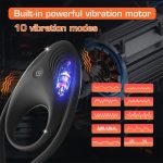 Penis Ring Silicone Cock Ring Adjustable Vibrating Ring Massager Delay Ejaculation Stimulator Vibrator Couple Sex Toys for Men - 图片 2