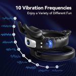 Electric Toys Sex Adult Vibration Silicone Double Penis Ring Wireless Remote Control Cone Lock Ring Men Sex Toys - 图片 2