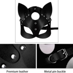 Manufacturer Wholesale Sexy Fox Mask Leather Eye Mask Restraint Device for Role-Playing & Adult Sex Toys - 图片 2