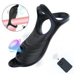 Sax Toys for Man Silicone Vibrating Double Cock Ring Sleeve Cock Penis Vibrator Ring for Men - 图片 2