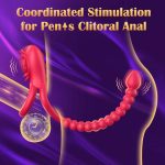 Masturbator Wireless Control Butt Plug Delay Ejaculation Lock Penis Ring Male Prostate Massage Anal Plug Beads Vibrator for Men - 图片 2