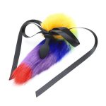 Rainbow Tail - Multi-Colored Bow Tie Anal Plug With Soft Cat Tail Anal Plug - 图片 2