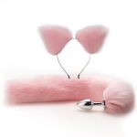 Anal Sex Toys Fox Tail Butt Plug Set With Hairpin Kit Cat Tail Faux Fox Tail Cosplay Anal Plug Set - 图片 2