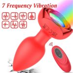 Hot Sale Rose Anal Plug Wireless Remote Control Erotic Masturbation Vibrator Silicone Anal Plug Massager for Women - 图片 2