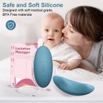 Liquid Silicone Promote Milk Flow Breast Massage Vibrator Breast Care Heating Vibrating Lactation Massager for Women Pain Relief - 图片 2