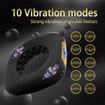Vibrator Semen Lock Ring for Man Hot Sell Cock Ring 10 Vibration Frequencies Delay Ejaculation Penis Rings - 图片 2