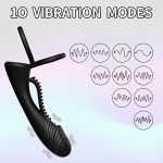 LetRock 10 Wiggling Modes Massager Silicone Plug G Spot Thrusting Vibrating Delay Ejaculation Ring Sex Toys for Couple - 图片 2