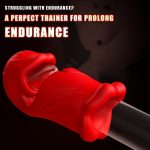 New Double Lips Massager Lips Clip Stem Penis Ring Male Ring Glans Masturbator Silicone Sex Toys for Men - 图片 2