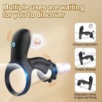 Wholesale Delayed Ejaculation Heating Penile Set Men Lock Sperm Silicone Vibrating Penis Ring LOVE Adult Male Sex Toys - 图片 2