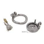 Flat Chastity Stainless Steel Men's Dark Lock Design Lock Anti-Escape Chastity Cage BDSM Bondage Adult Sex Product - 图片 2