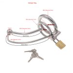 Penis Cage Male Chastity Device Lock Stainless Steel Chastity Cage Hollow Breathable Erection Rings With Electric Shock Pulse - 图片 2
