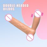 Medical Silicone Double Dildo Vibrator Sex Toy for Japanese Lesbian Female Product Women - 图片 2
