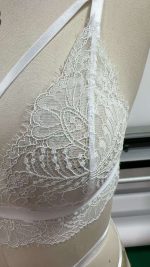 Women's Three-Point Hollow Cross Strap Lace-up Push-Up Bra Set Sexy Thin Floral Pattern Nightwear Transparent Jersey - 图片 2