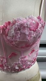 Women's Sexy Lace Hollow Fishbone Embroidery Underwear Pure Desire Body Shaping Temptation Sling with Waist Logo - 图片 2