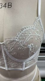 Women's Sexy Lace Eyelash Lingerie Set Beautiful Thin Soft Underwire Fishbone Body-Shaping Vest-style Bra and Panty Set - 图片 2