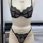 Women's Sexy Black Lace Babydoll Lingerie Set Transparent Underwire Bra Naughty Net Brief Thong Nightwear Made Jersey - 图片 2