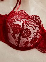 Women's Sexy Lingerie Set with Underwire Bra Featuring Logo on Waist to Prevent Sagging - 图片 2