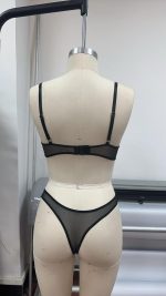 Women's Sexy Lingerie with Lace Trim Heart Embroidery Sheer Bow Design Logo at Waist-Seductive Sexy - 图片 2