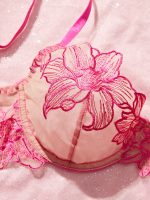 European and American Floral Embroidery Sexy Lingerie Set Strapless Bra with Lace and Jersey Fabric Pure Desire ODM Supply - 图片 2
