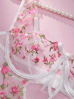 Women's Summer Transparent Strap Snap Crotch Babydoll Romper One Piece Sexy Jersey Bodysuit with Lace Decoration for Parties - 图片 2