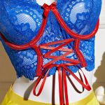 Contrast Color Sexy Lace Push-Up Bra and Short Skirt Thong Set See-Through Temptation with Leg Ring Four-Piece Bra & Briefs - 图片 2