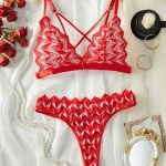 High Quality New Romantic Women Solid Bra & Brief Set Lace Halter Cross Women's Underwear Sexy Thin Bra and Lingerie Sets - 图片 2