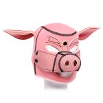 PU Leather Pig Hood,Head Harness Blindfold Role Play Sex Toys,Headgear Leather Costume Bondage - 图片 2