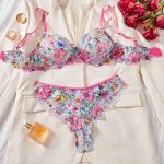 Free Design Women Sexy Floral Satin Lace Lingerie Set Sexy Push-up Bralette and Panty Perspective See-Through Underwear Set - 图片 2