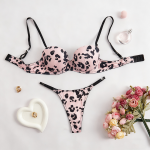 Women's Sexy Velour Lingerie and Panties Set Crotchless Bar and Sequined Appliques Decor Woven Underwear for Women - 图片 2