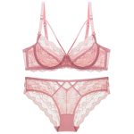 Madam Sexy Ultra-Thin Set for Women Lingerie Bra with Hollow See-Through Mesh Lace Decoration for Summer - 图片 2