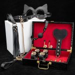 New Accepted Real Leather BDSM Set Bondage Kit Hand Cuffs Sex Collar Paddle Sex Fun Sexy Toys SM Role Play Bondage Gear - 图片 2