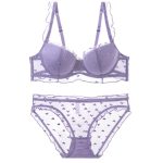 New Design Ultra-Thin Women's Sexy Lingerie Set Madam French Bra with Lace Decoration Hollow See-Through Mesh Bra Underwear - 图片 2