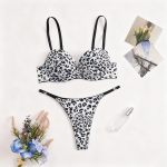 In Stock Women's Sexy Velour Lingerie and Panties Set Crotchless Bar and Sequined Appliques Decor Woven Underwear for Women - 图片 2