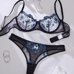 Valentine's Floral Charming Sexy Fancy Jersey Nighty for Ladies Women's Underwear Lace Embroidery Hollow Decoration Panty Set - 图片 2