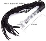 Leather Whip With Glass Pleasure Wand With Ball Tip - Sex Toy for SM or Anal Other SM Products - 图片 2