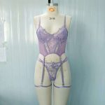 European and American Sexy and Romantic Underwear Set, Mesh Uniform, Embroidered See-through Seductive Thong Set - 图片 3