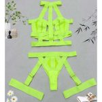 A Popular European and American Underwear Set with Hollowed-out and Tempting Spliced Bandages and Elastic Fabric - 图片 3