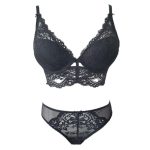 French-style Thin Top and Thick Bottom Sexy Lace Bra Set for Women with Large Breasts and a Petite Look, Sexy Underwear Set - 图片 3