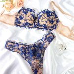 New European and American Sexy Lingerie, Thin Jacquard Embroidered Lace Bra Set, French Romantic and Sexy Lingerie Set - 图片 3