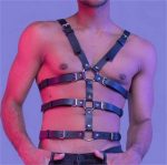 High Quality Adjustable Pu Leather Male Slave Vest Sexy Man Body Harness Nightclub Club Sexy Clothing - 图片 3