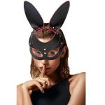 High Quality BDSM Bondage U Leather Cat Rabbit Ear Bunny Face Blindfold, Open Eye Masks for Party Cosplay - 图片 3
