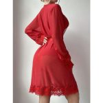 European and American Bestsellers, Strappy Lace V-neck Romantic Lingerie, Pure Desire Outerwear and Nightgown Set - 图片 3