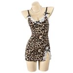 European and American Bestsellers, Sexy and Seductive Halter Lace Patchwork, Bow Split Halter Dress, Fun Pajamas - 图片 3