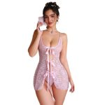 In 2025, the Most Popular Fashion Underwear in Europe and America: Sexy Lace Seductive Mesh See-through Halter Lingerie Set - 图片 3