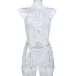 A Fashionable and Popular European and American Mesh Fabric Patchwork Backless Sexy Lace-up Halter Jumpsuit for Women - 图片 3