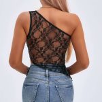 A New, Fashionable and Sexy Lace-trimmed Off-the-shoulder Irregular Shaping Top From Europe and America - 图片 3